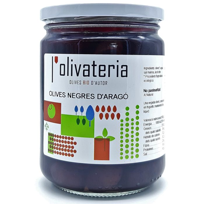 Olives NEGRES ARAGÓ 435g L'OLIVATERIA