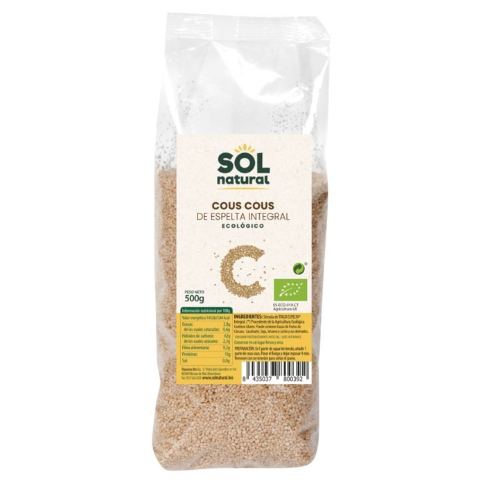 Cuscús espelta integral 500g SOL NATURAL